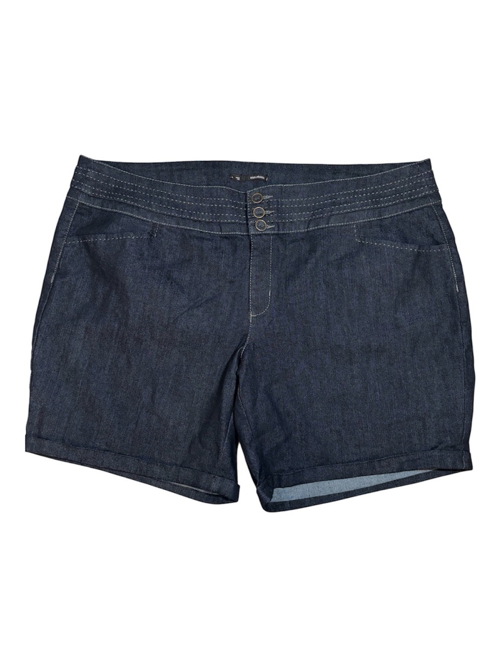 Maurices Denim Shorts, Dark Indigo Jean Shorts, Size 24, 7-inch Inseam